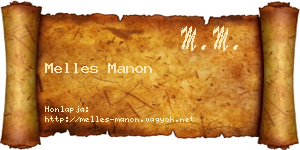 Melles Manon névjegykártya